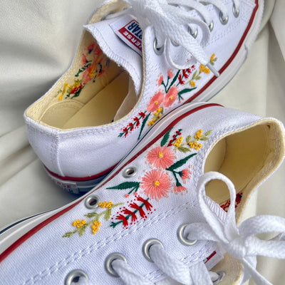 Pink Blossom Converse Embroidery