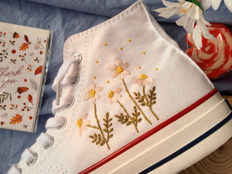 Love Daisy Converse Embroidery