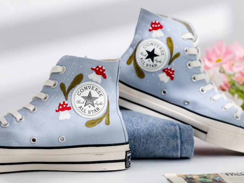 Ghost Embroidered Converse Shoes