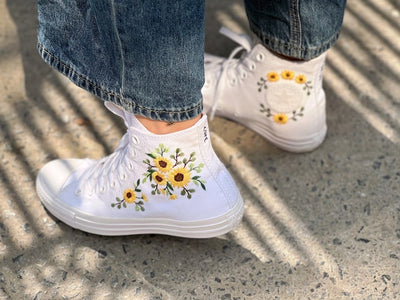 Sunflower Wreath Converse Embroidery