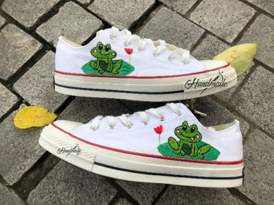 Frog Lily Pad Converse Embroidery
