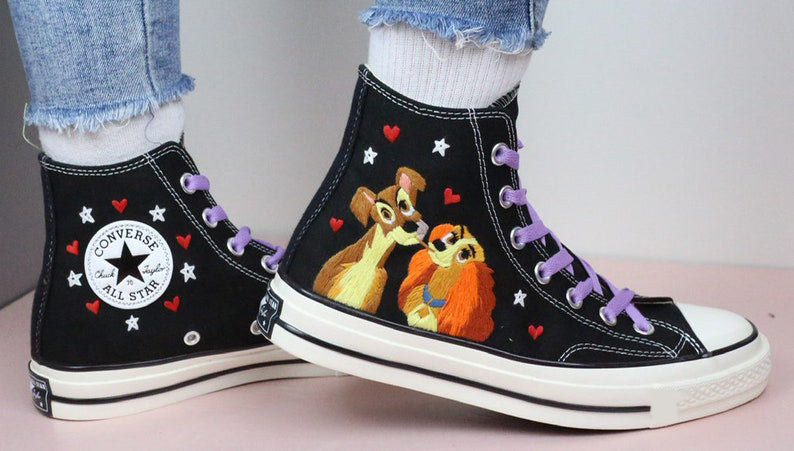 Dog Couple Converse Embroidery