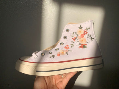 Pastel Bouquet Converse Embroidery