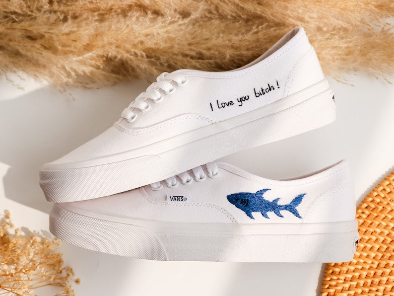 Shark Embroidered Vans