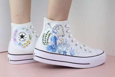 Mermaid Coral Converse Embroidery