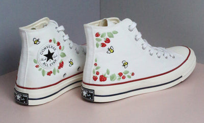 Strawberry Bees Converse Embroidery