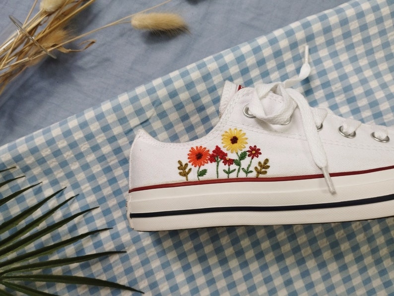 Flower Garden Converse Embroidery
