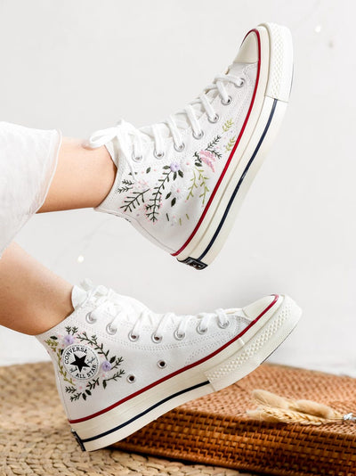 Lavender Wreath Converse Embroidery