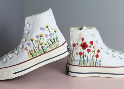 Poppy Wildflower Converse Embroidery