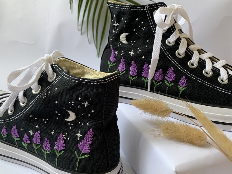 Lavender Moon Converse Embroidery