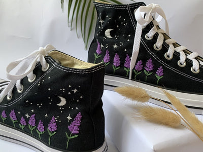 Lavender Moon Converse Embroidery