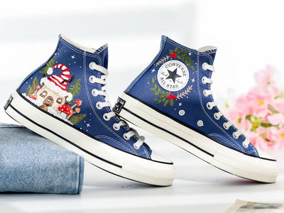 Christmas Embroidered Converse Shoes