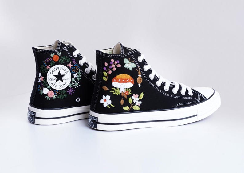 Mushroom Meadow Converse Embroidery