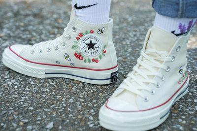 Strawberry Bee Converse Embroidery