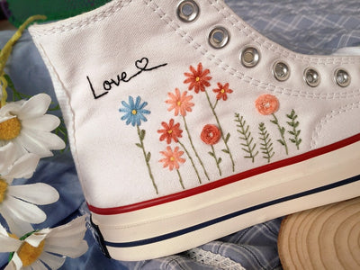 Love Daisy Converse Embroidery
