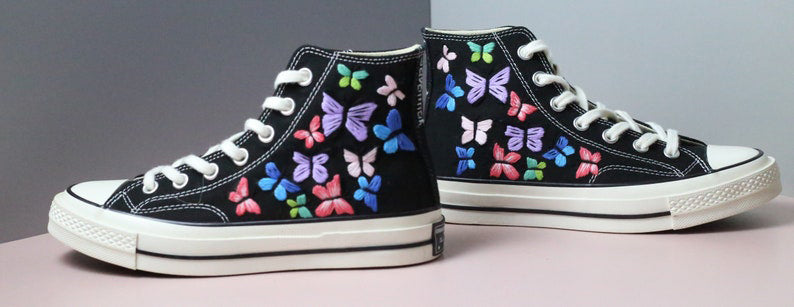 Butterfly Garden Converse Embroidery