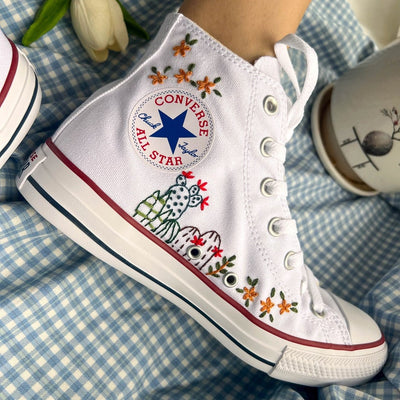 Cactus Cat Converse Embroidery