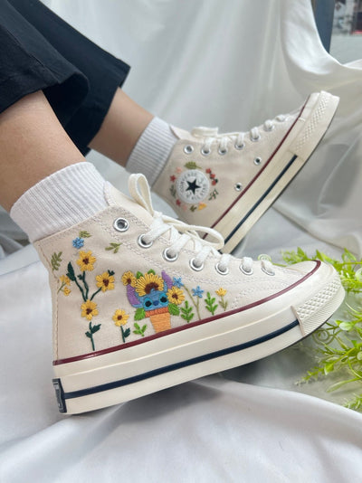 Stitch and Sunflowers Converse Embroidery