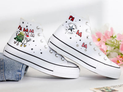 Christmas Embroidered Converse Shoes