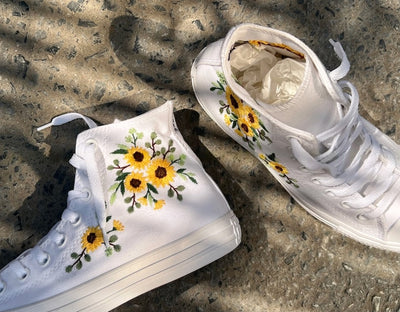 Sunflower Wreath Converse Embroidery