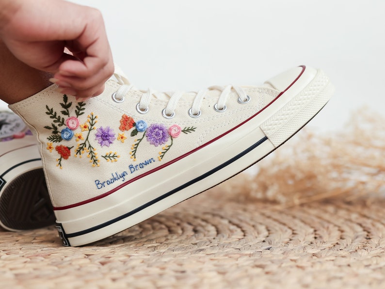 Wildflower Garden Converse Embroidery