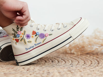 Wildflower Garden Converse Embroidery