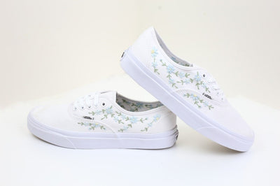 Custom wedding vans Flower Embroidered