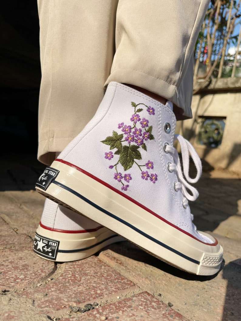 Purple Butterfly Converse Embroidery