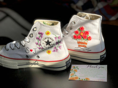 Strawberry Wedding Date Converse Embroidery