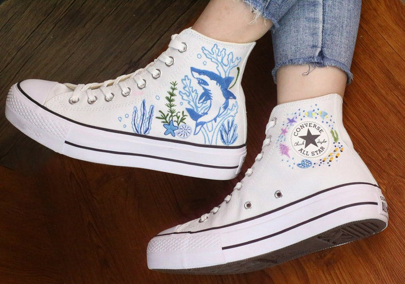 Shark Reef Converse Embroidery