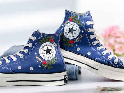 Christmas Embroidered Converse Shoes