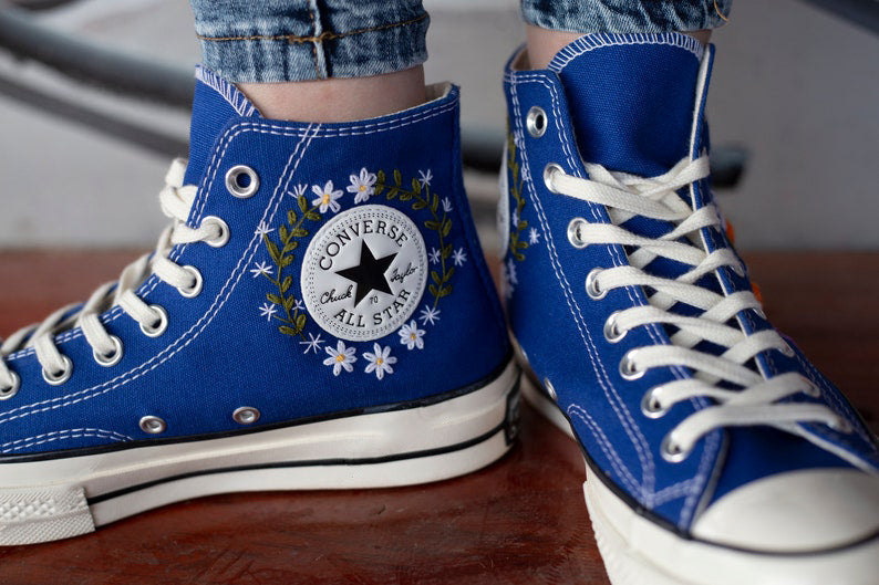 Bee Wildflower Converse Embroidery