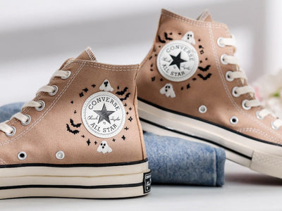 Ghost Embroidered Converse Shoes