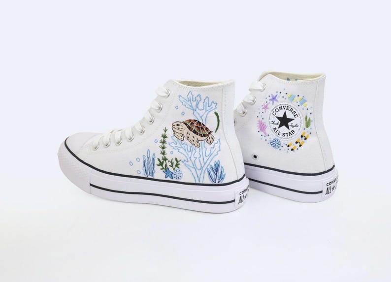 Sea Turtle Reef Converse Embroidery