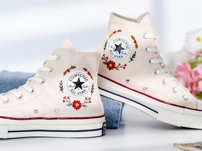 Christmas Stockings Embroidered Converse Shoes