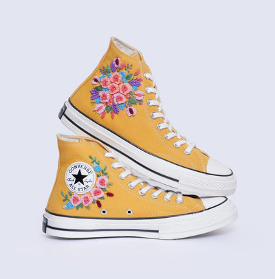 Rose Tulip Bouquet Converse Embroidery