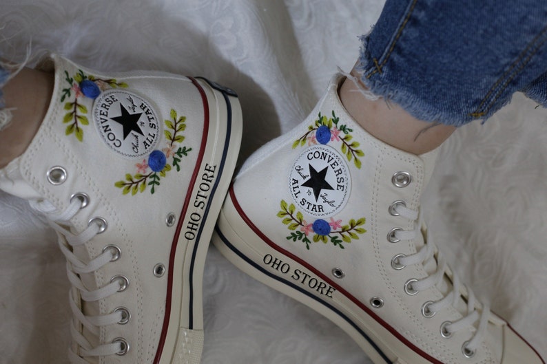 Mushrooms Embroidered Converse Custom