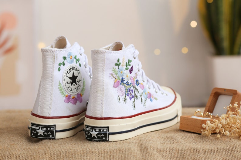 Pastel Wildflower Converse Embroidery