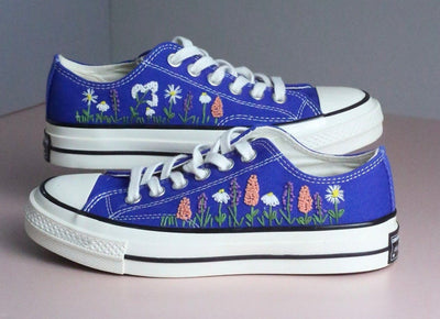 Wildflower Heart Converse Embroidery