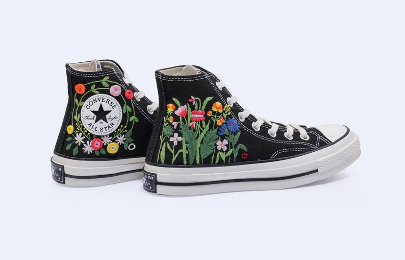 Wildflower Meadow Converse Embroidery