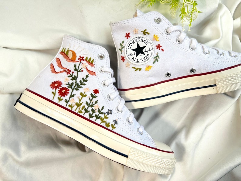 Sunbird Floral Converse Embroidery