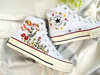 Sunbird Floral Converse Embroidery