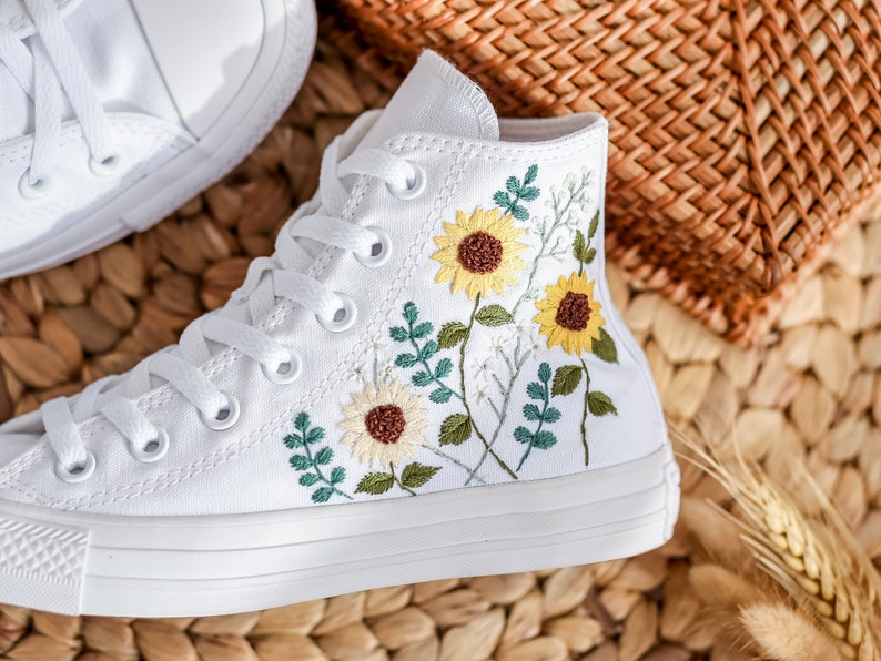 Bridal Sunflowers Embroidered Shoes