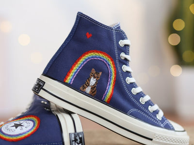 Rainbow Cat Converse Embroidery