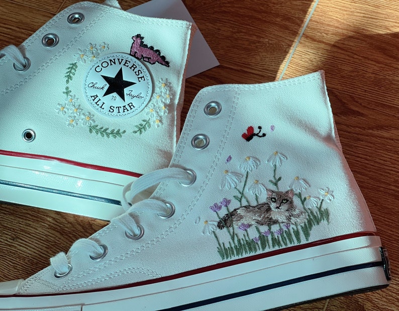Cat & Mushroom Converse Embroidery