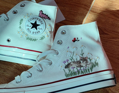 Cat & Mushroom Converse Embroidery