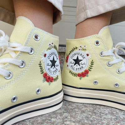 Wolf & Red Rose Converse Embroidery