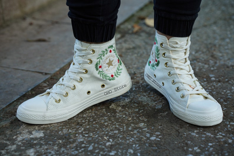 Santa Claus and Reindeer Embroidered Shoes