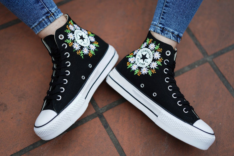 Mushroom Meadow Converse Embroidery