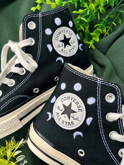 Lavender and Carnation Converse Embroidery